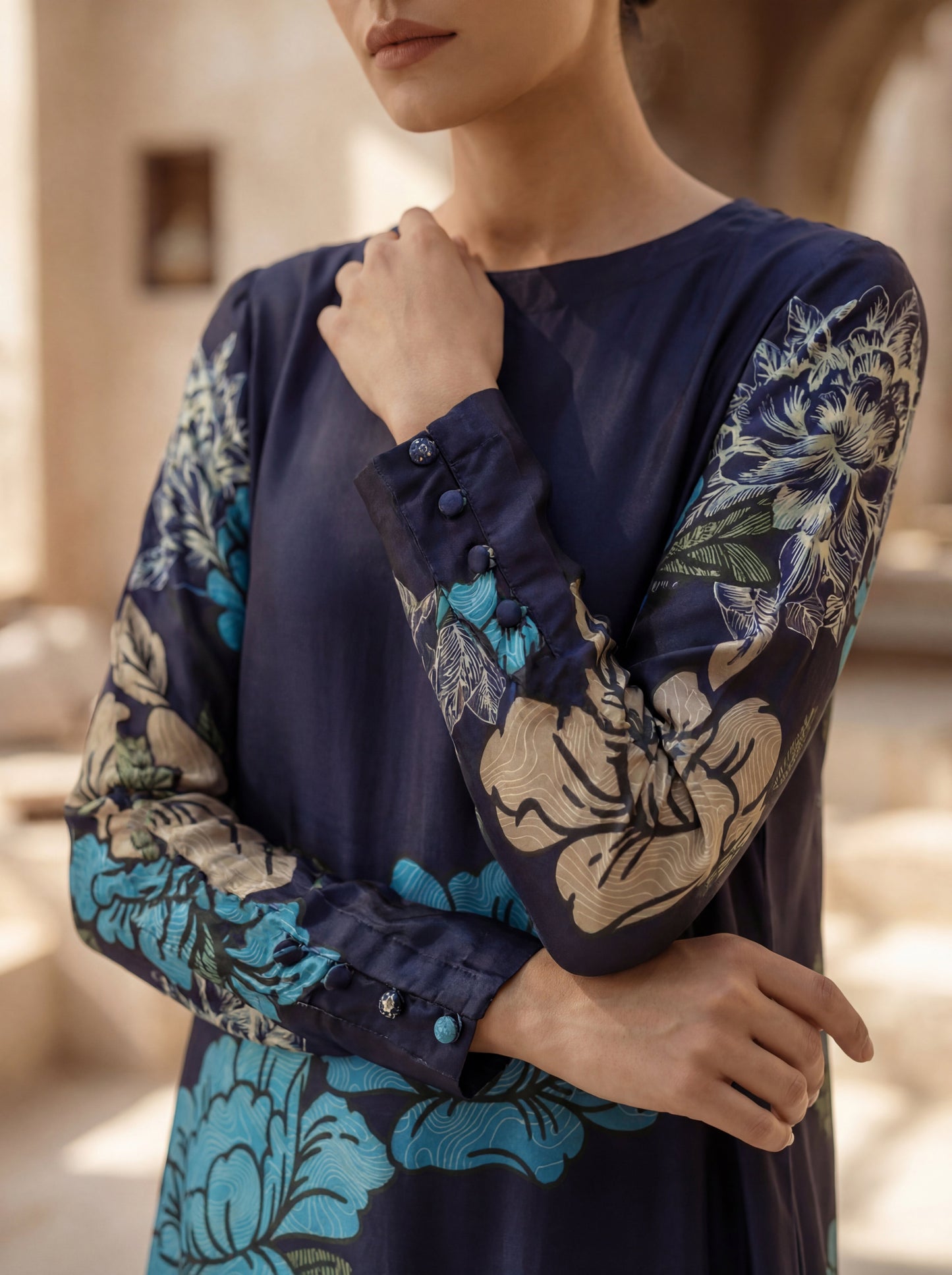 Royal Navy Floral Flow Maxi