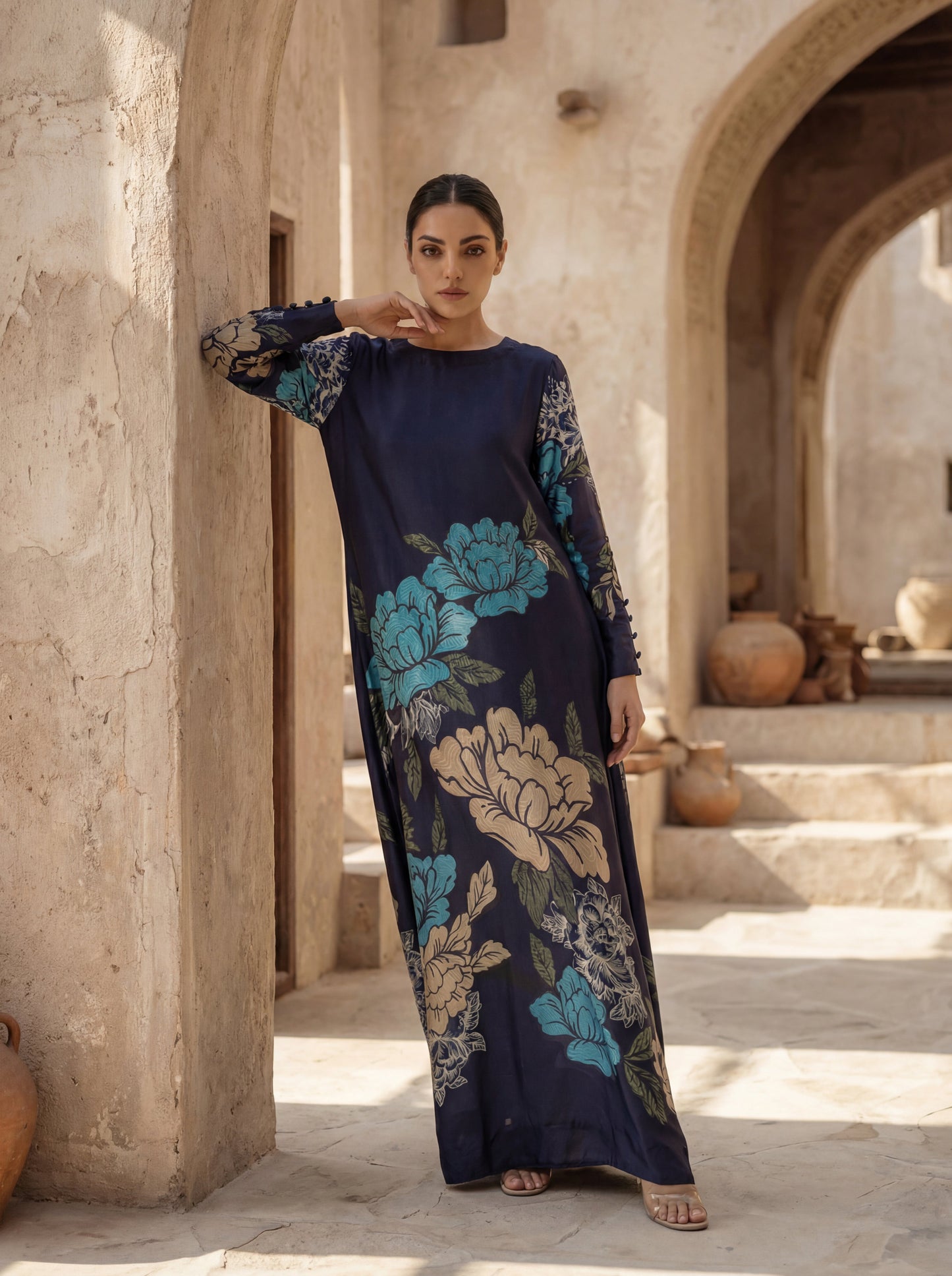 Royal Navy Floral Flow Maxi