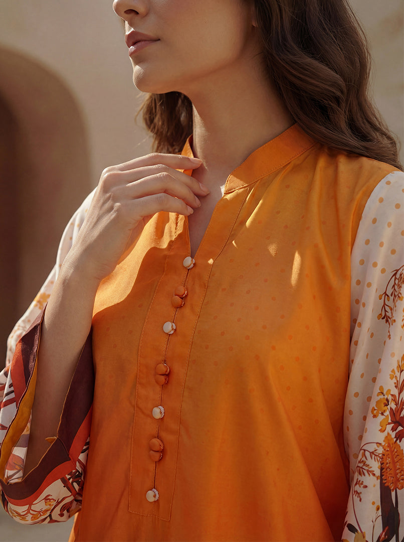 ORANGE POLKA Floral
