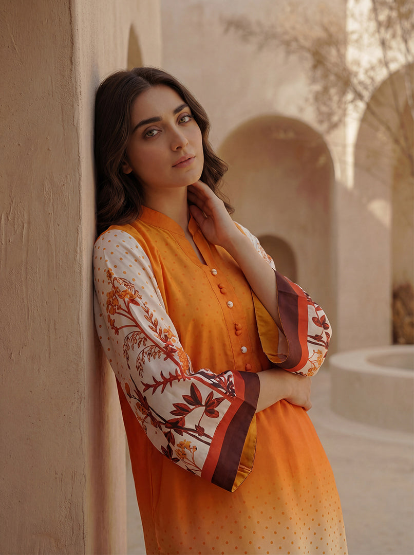 ORANGE POLKA Floral