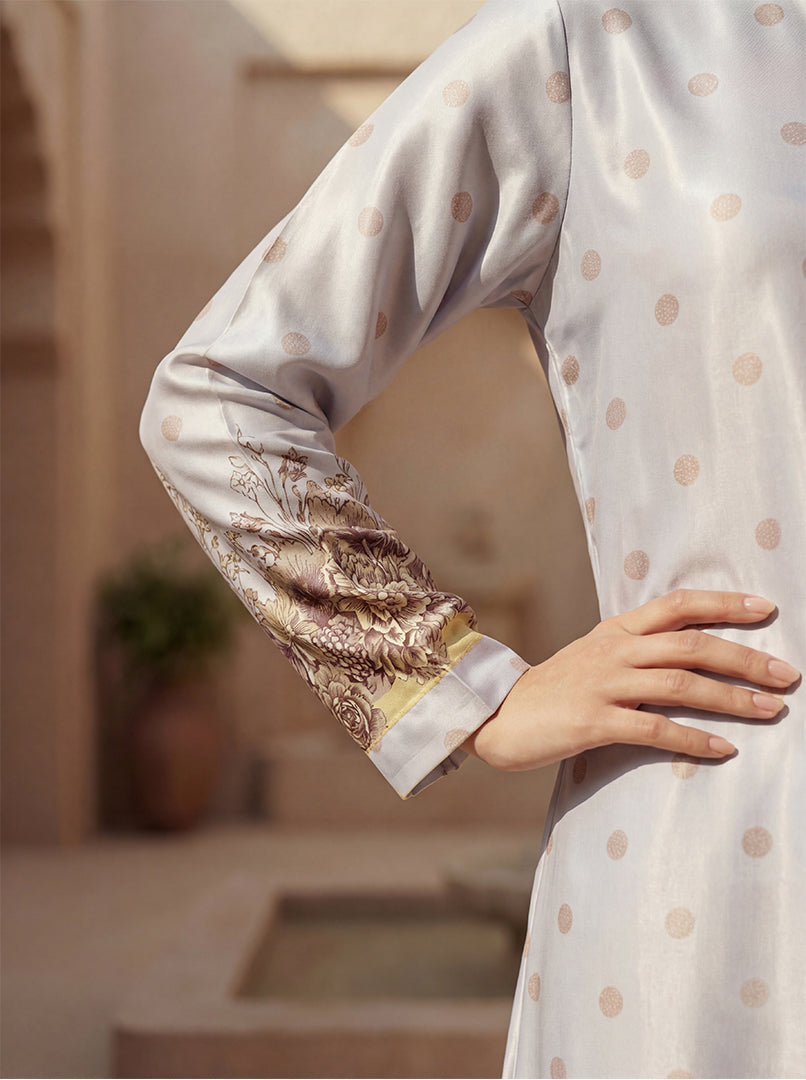 Ivory Bloom Polka Maxi Dress