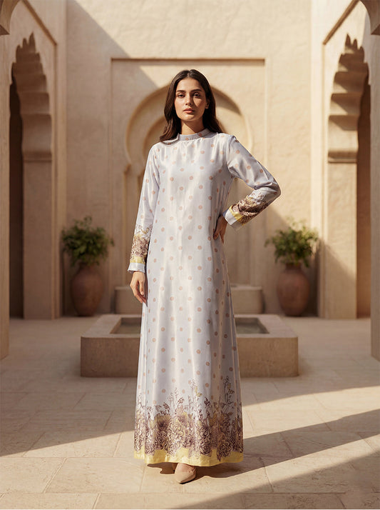 Ivory Bloom Polka Maxi Dress