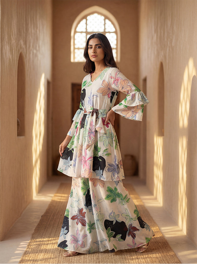 Floral Print Peplum